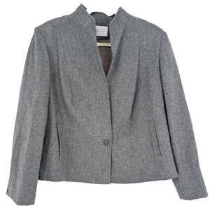 Vintage Pendleton 100% Virgin Wool Blazer Gray Single Button Heritage Classic LG